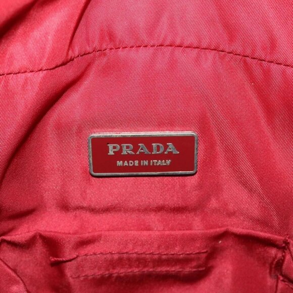 PRADA Boston Bag Nylon 2way Red Auth 51471 - Picture 14 of 16